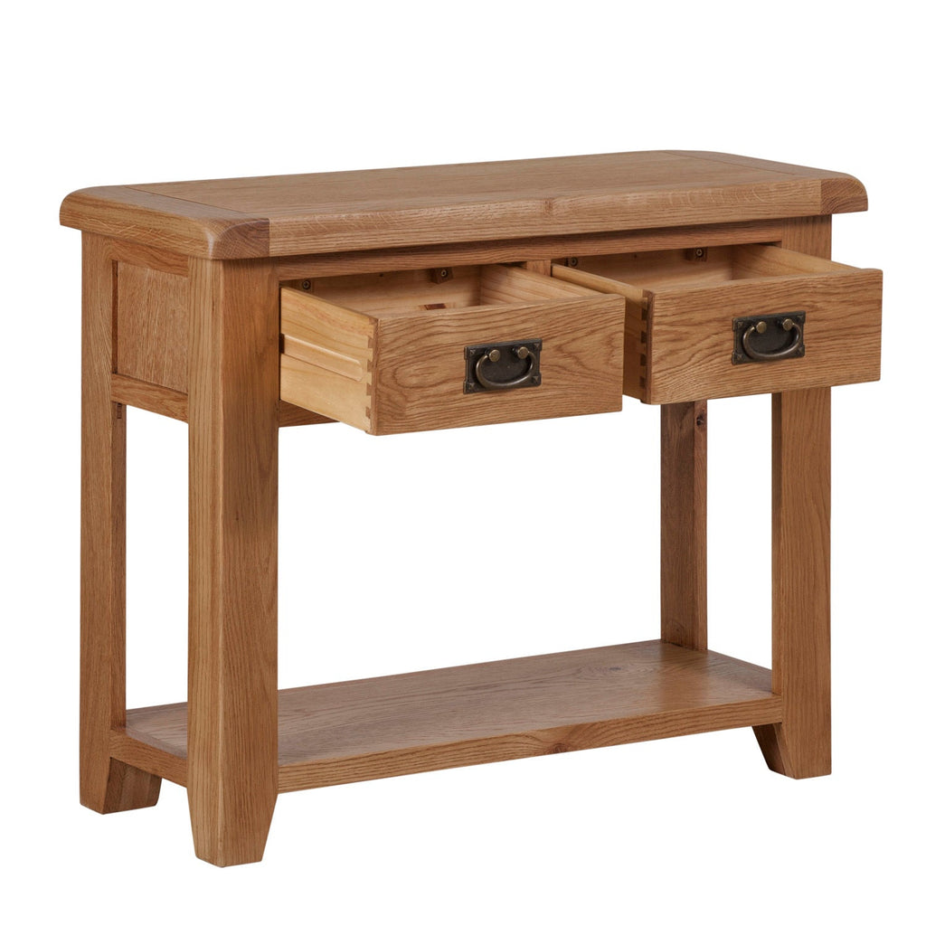 Cambridge Oak 2 Drawer Console Table