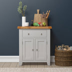 Cambridge Grey Painted Oak Small 1 Drawer 2 Door Sideboard