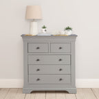 Chantilly Pebble Grey 2 Over 3 Chest Of Drawers