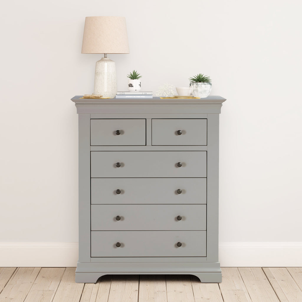 Chantilly Pebble Grey 2 Over 4 Chest Of Drawers