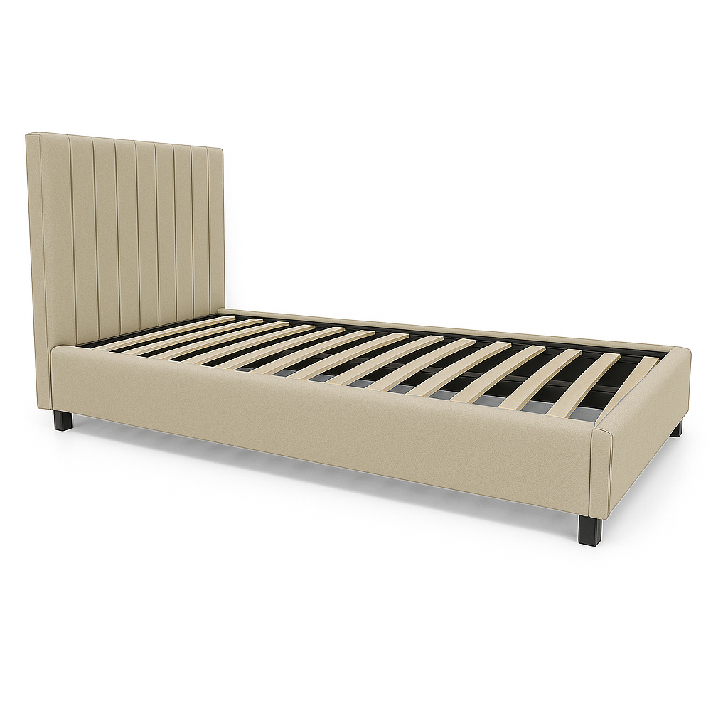 Bantry 3ft Single Fabric Bed | Biscuit