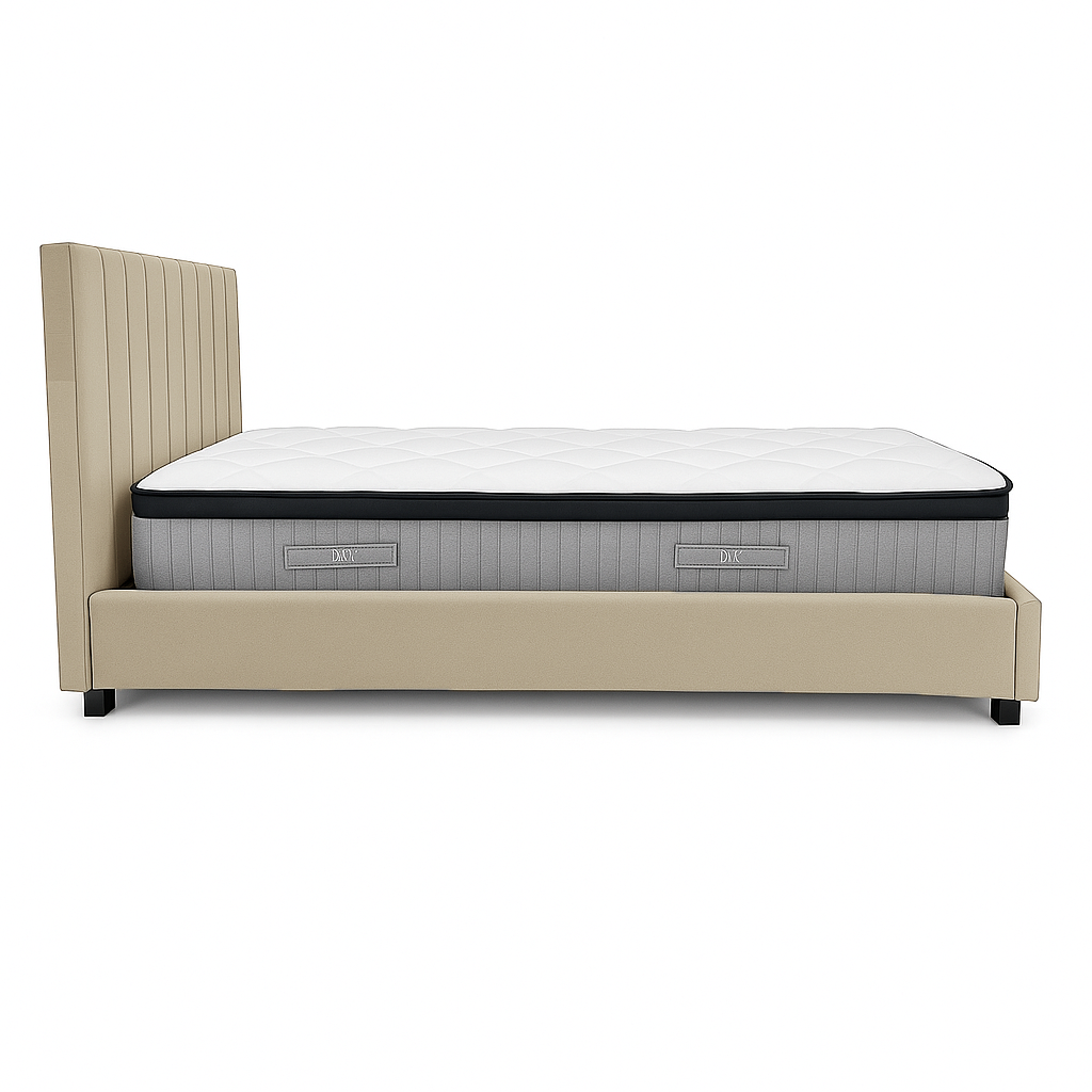 Bantry 3ft Single Fabric Bed | Biscuit