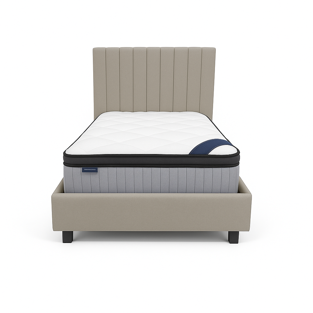 Bantry 3ft Single Fabric Bed | Latte