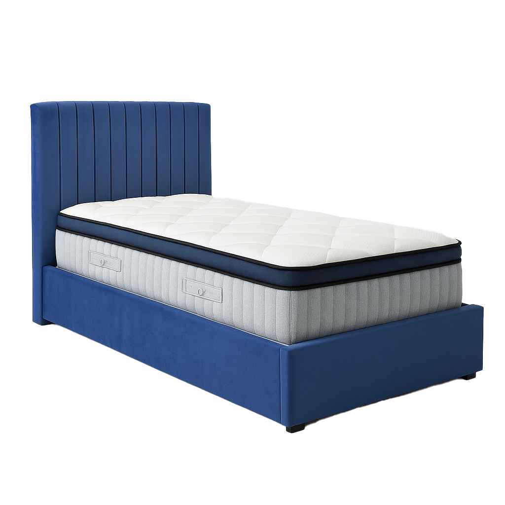 Bantry 3ft Single Ottoman Fabric Bed | Midnight Blue