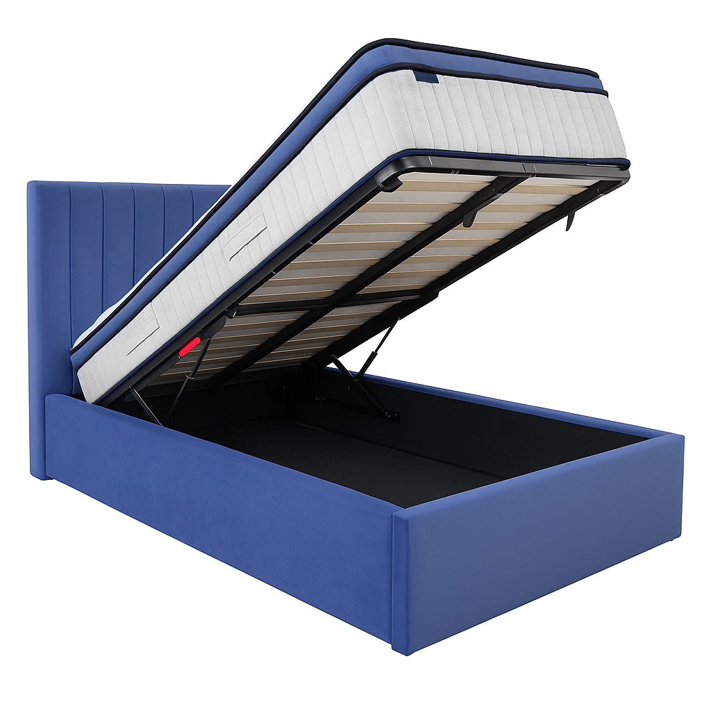 Bantry 3ft Single Ottoman Fabric Bed | Midnight Blue