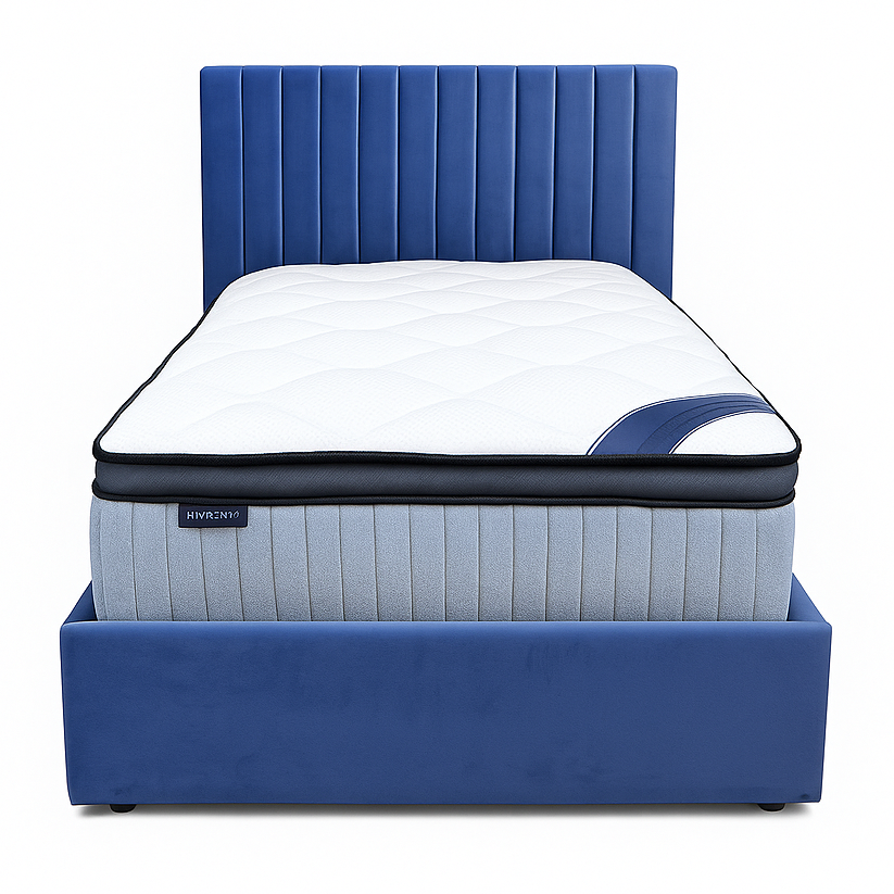 Bantry 3ft Single Ottoman Fabric Bed | Midnight Blue