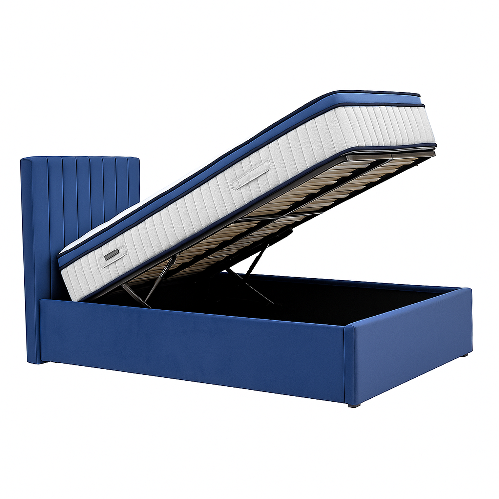 Bantry 3ft Single Ottoman Fabric Bed | Midnight Blue