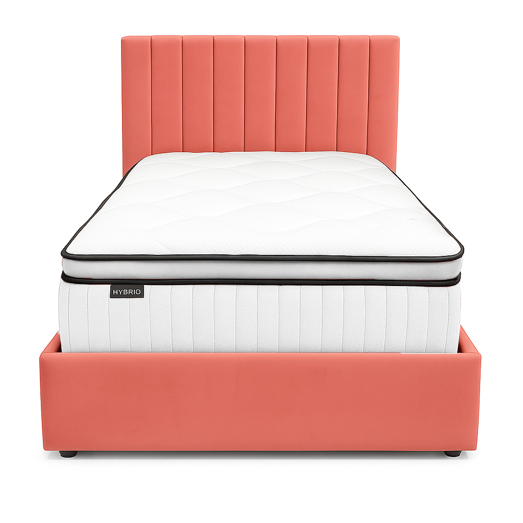 Bantry 3ft Single Ottoman Fabric Bed | Rose