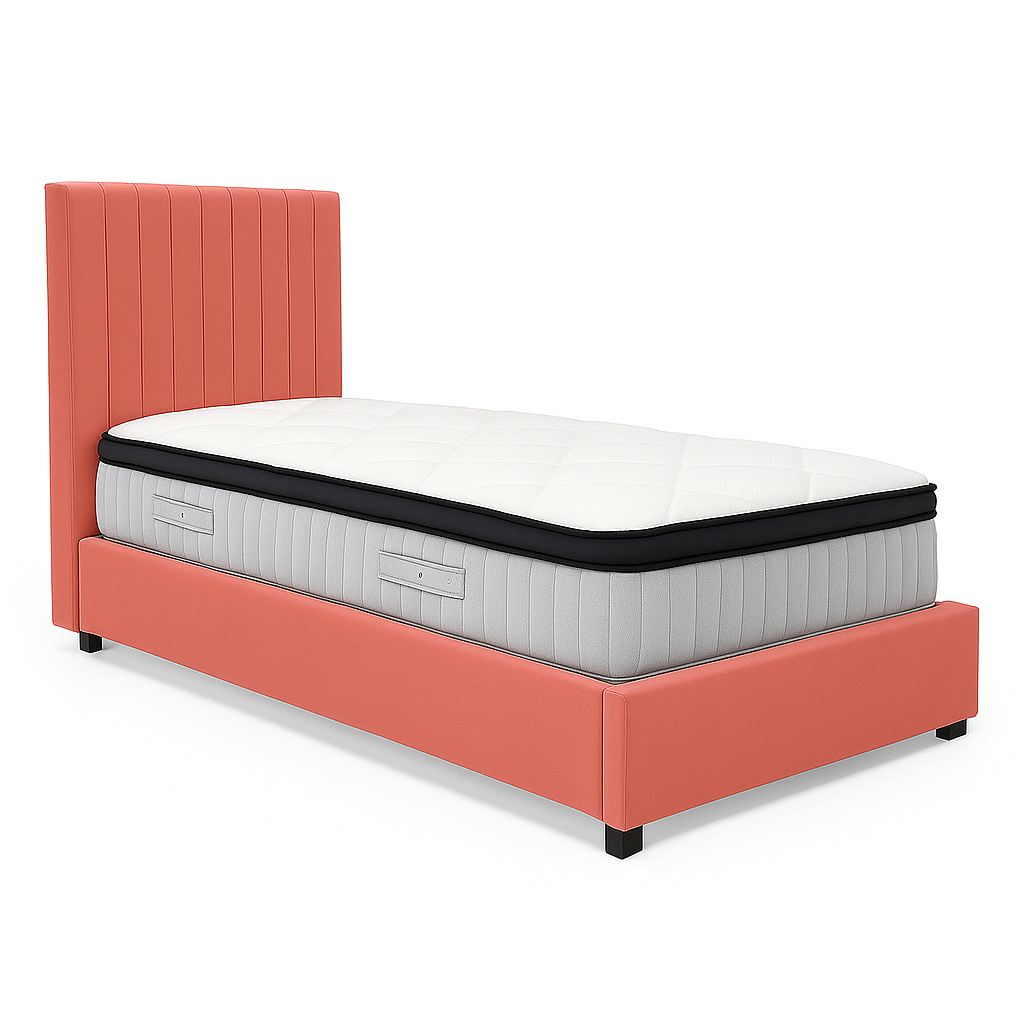 Bantry 3ft Single Ottoman Fabric Bed | Rose