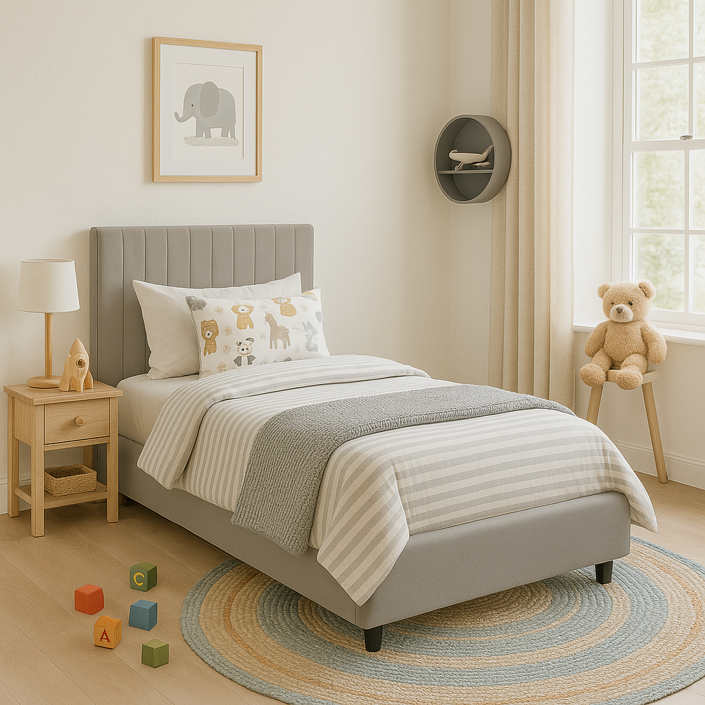 Bantry 3ft Single Fabric Bed | Latte
