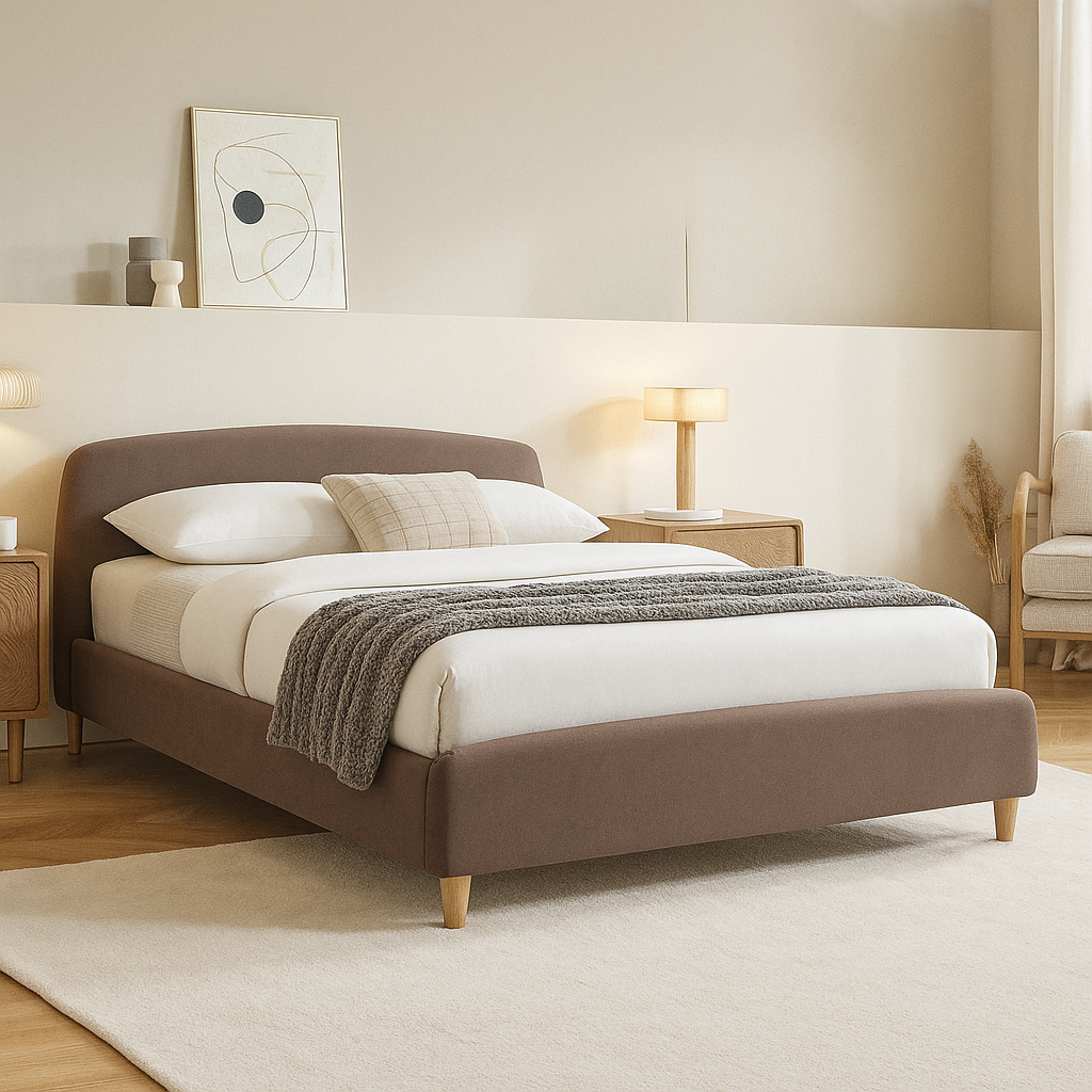 Otley 4ft 6' Double Fabric Bed | Brown
