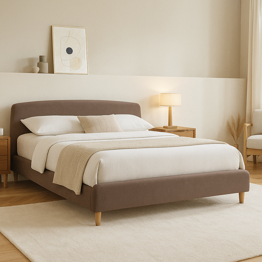 Otley 5ft Kingsize Fabric Bed | Brown