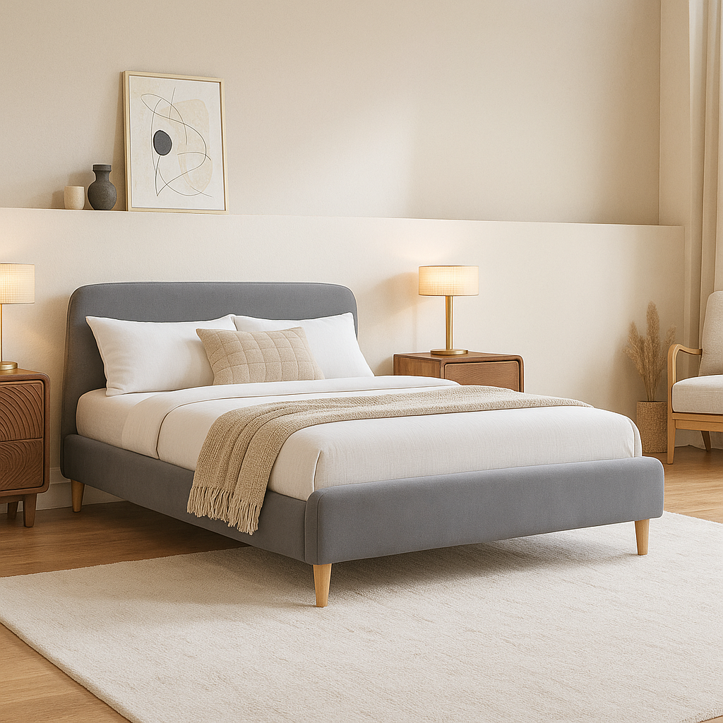 Otley 4ft 6' Double Fabric Bed | Charcoal