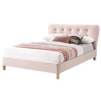 Stockholm 5ft Kingsize Fabric Bed | Blush