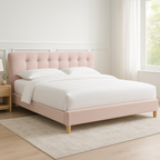 Stockholm 5ft Kingsize Fabric Bed | Blush