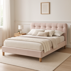 Stockholm 4ft 6' Double Fabric Bed | Blush
