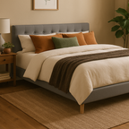 Novara 5ft Kingsize Fabric Bed | Charcoal