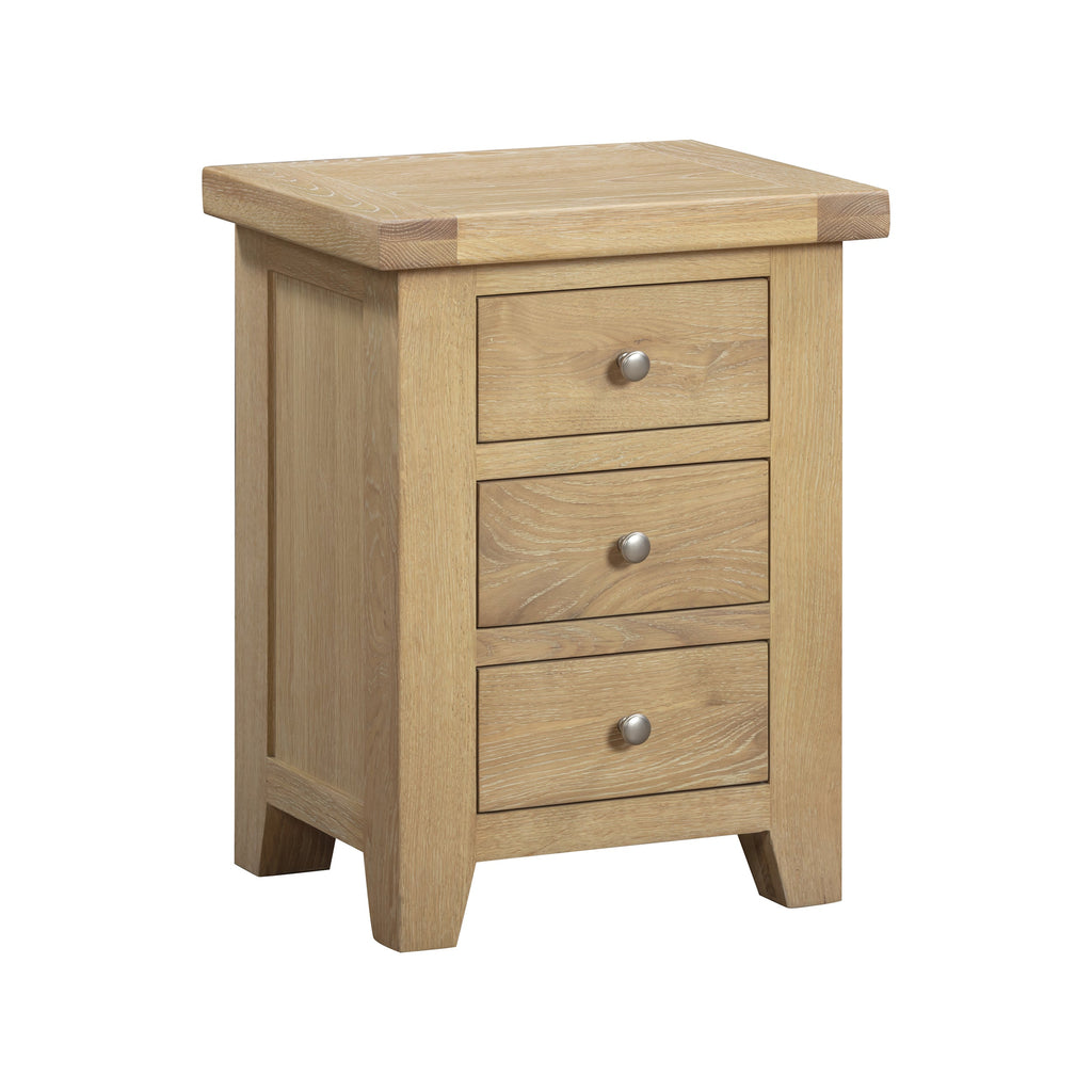 Bath Whitewash Oak Bedside Cabinet