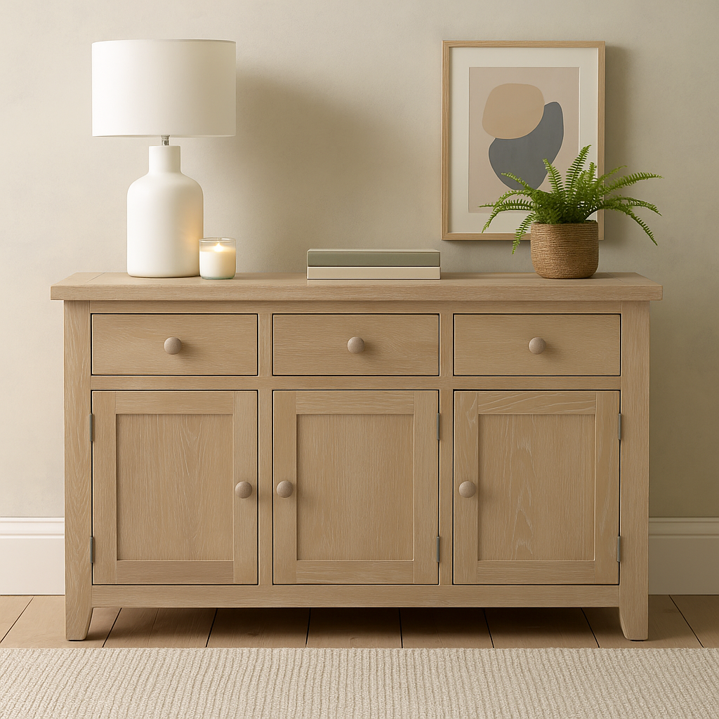 Bath Whitewash Oak Large Sideboard