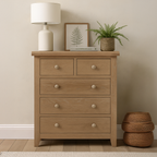 Bath Whitewash Oak 2 Over 3 Chest Of Drawers