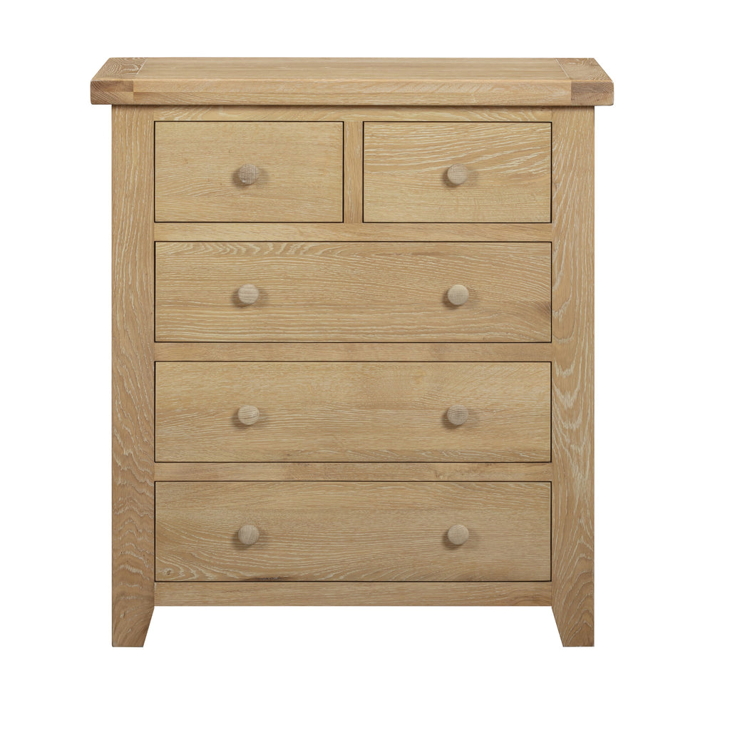 Bath Whitewash Oak 2 Over 3 Chest Of Drawers