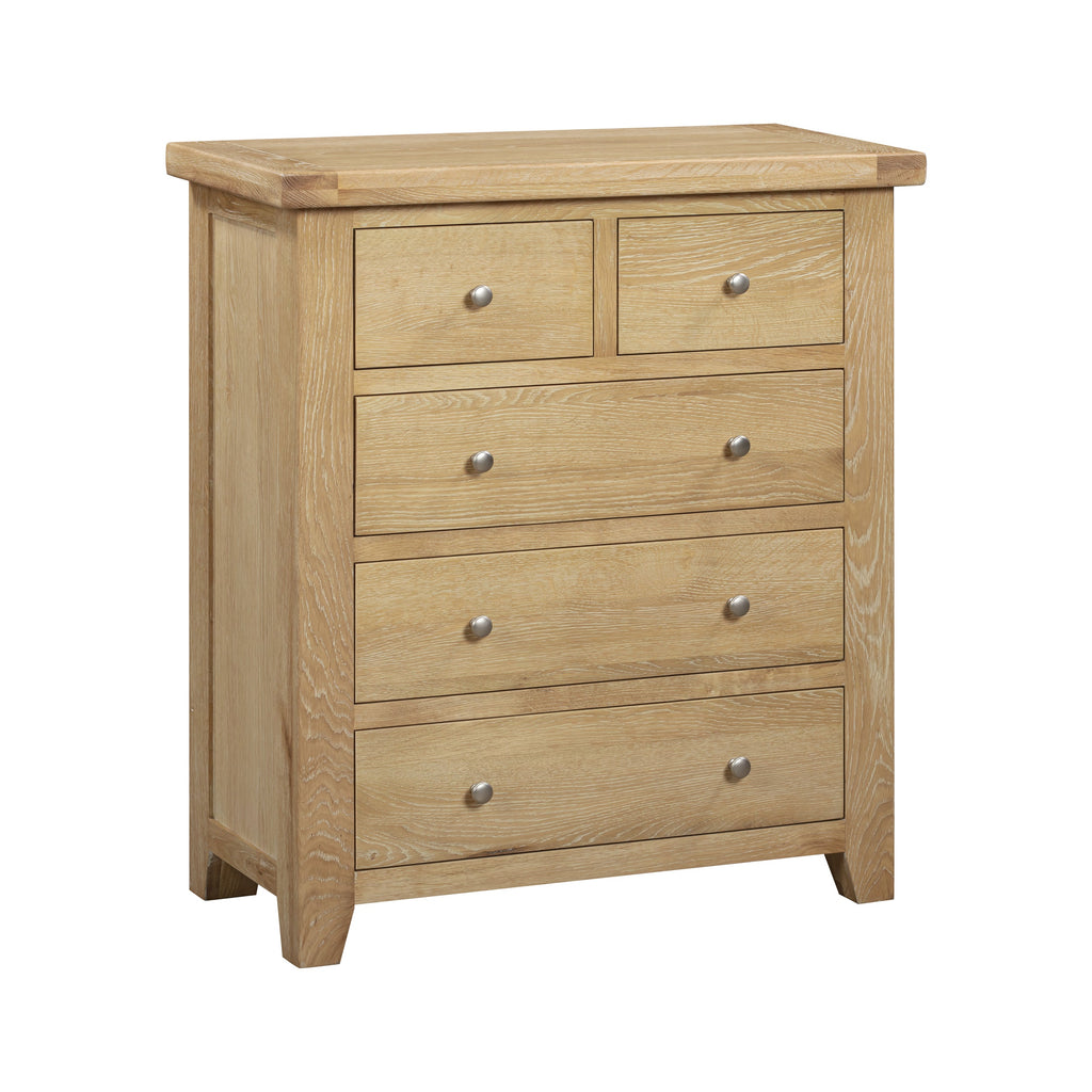 Bath Whitewash Oak 2 Over 3 Chest Of Drawers