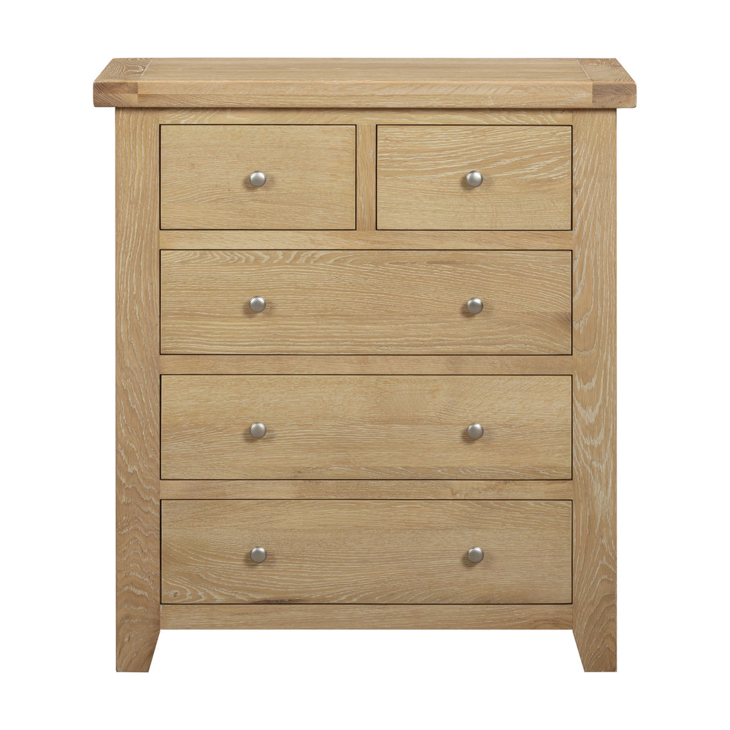 Bath Whitewash Oak 2 Over 3 Chest Of Drawers