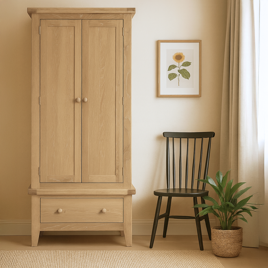Bath Whitewash Oak Double Wardrobe