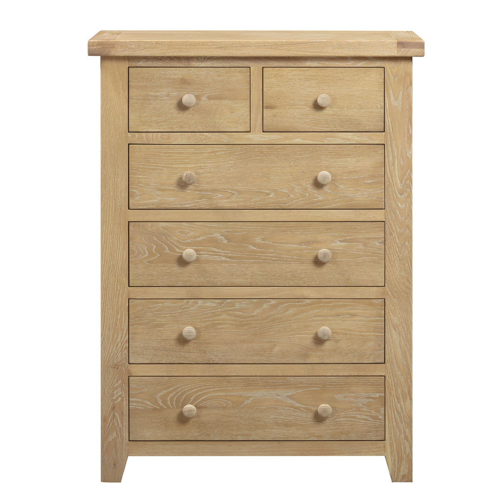 Bath Whitewash Oak 2 Over 4 Chest of Drawers