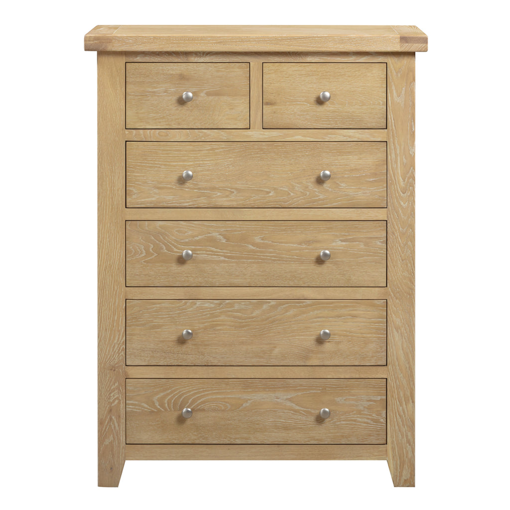 Bath Whitewash Oak 2 Over 4 Chest of Drawers