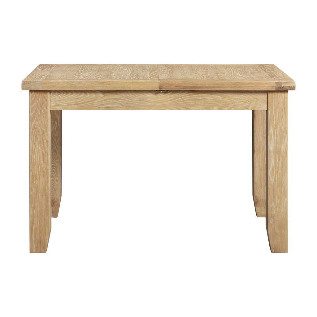 Bath Whitewash Oak Small Extending Dining Table (1.2 m-1.5 m)