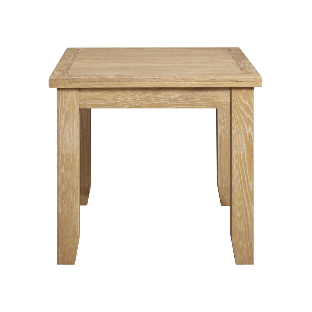 Bath Whitewash Oak Small Extending Dining Table (1.2 m-1.5 m)