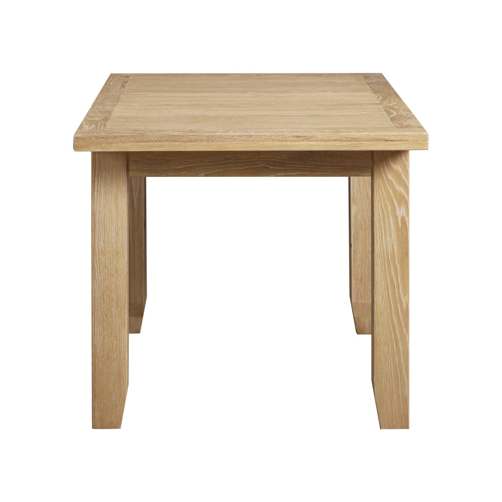 Bath Whitewash Oak Small Extending Dining Table (1.2 m-1.5 m)