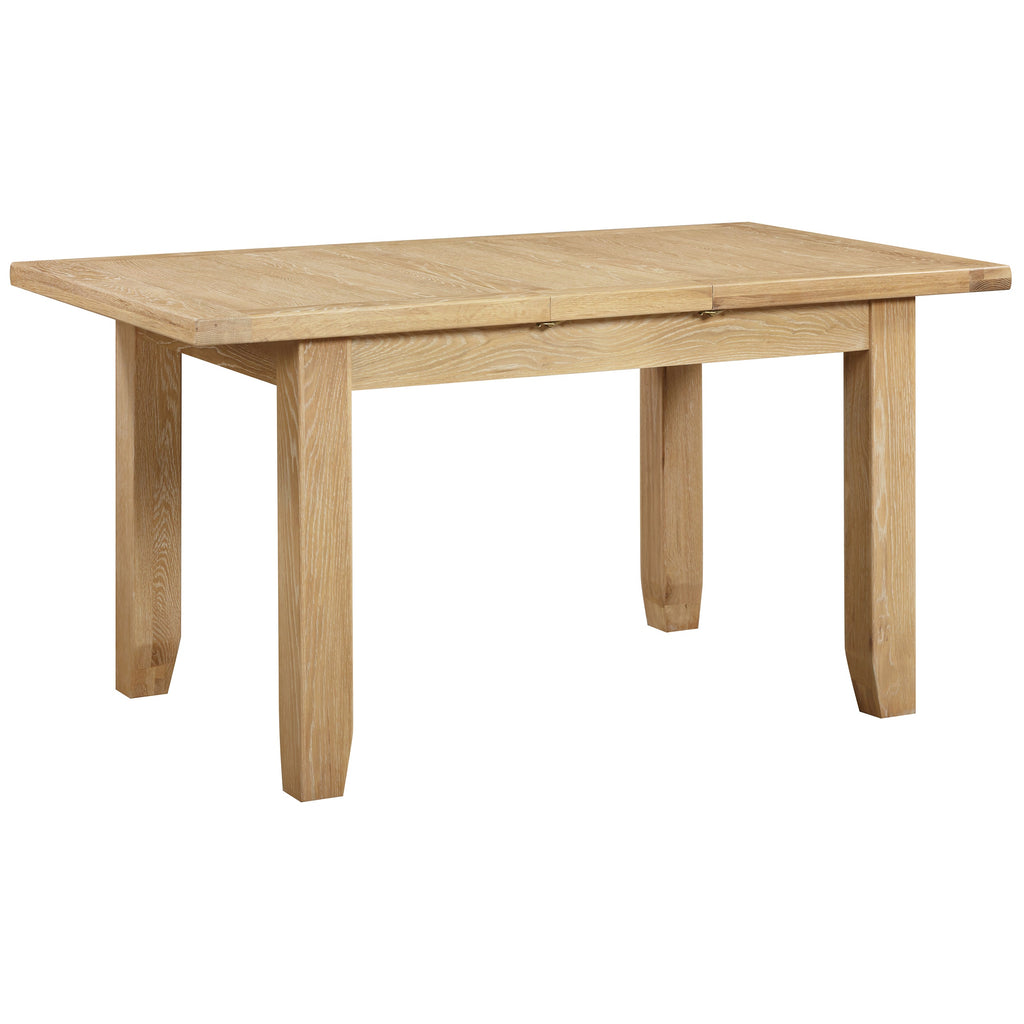 Bath Whitewash Oak Small Extending Dining Table (1.2 m-1.5 m)