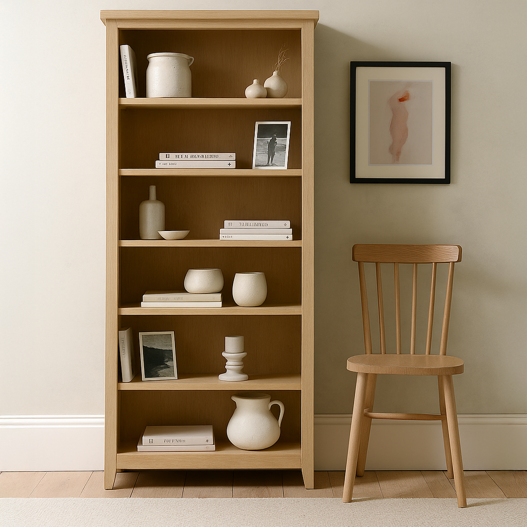 Bath Whitewash Oak Large Bookcase