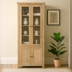 Bath Whitewash Oak Display Cabinet