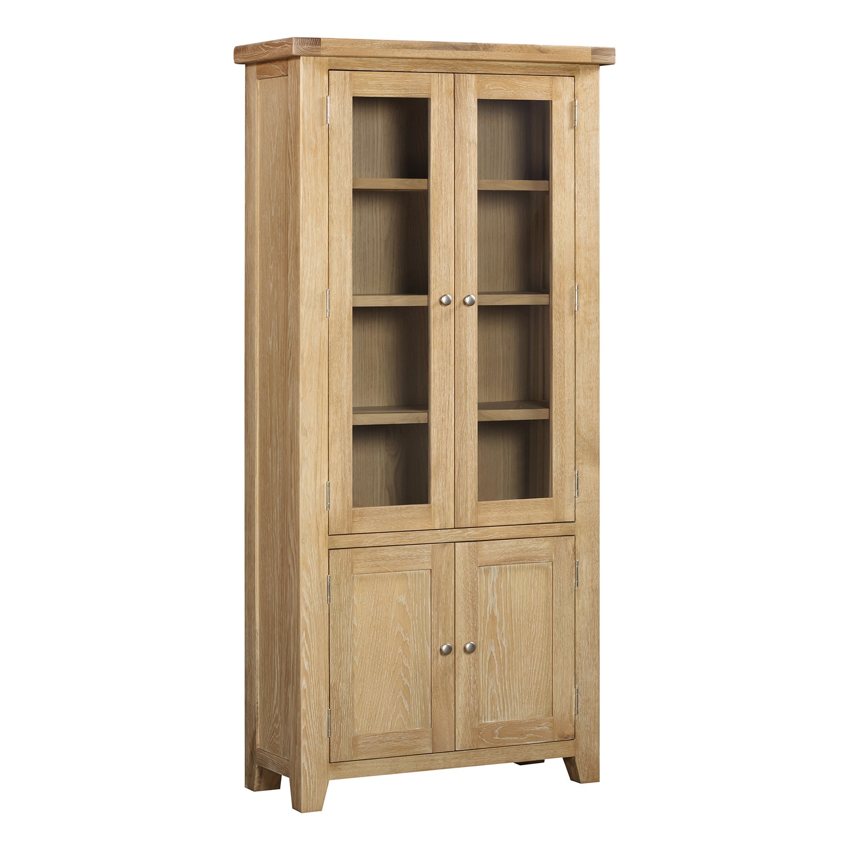 Bath Whitewash Oak Display Cabinet