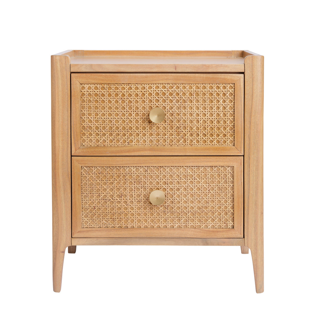 Bali Rattan 2 Drawer Bedside Table