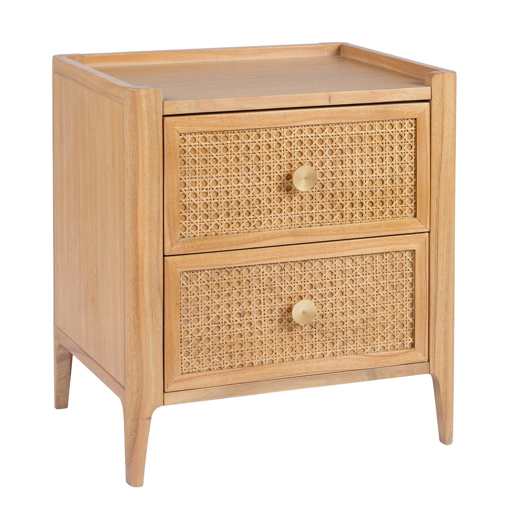 Bali Rattan 2 Drawer Bedside Table