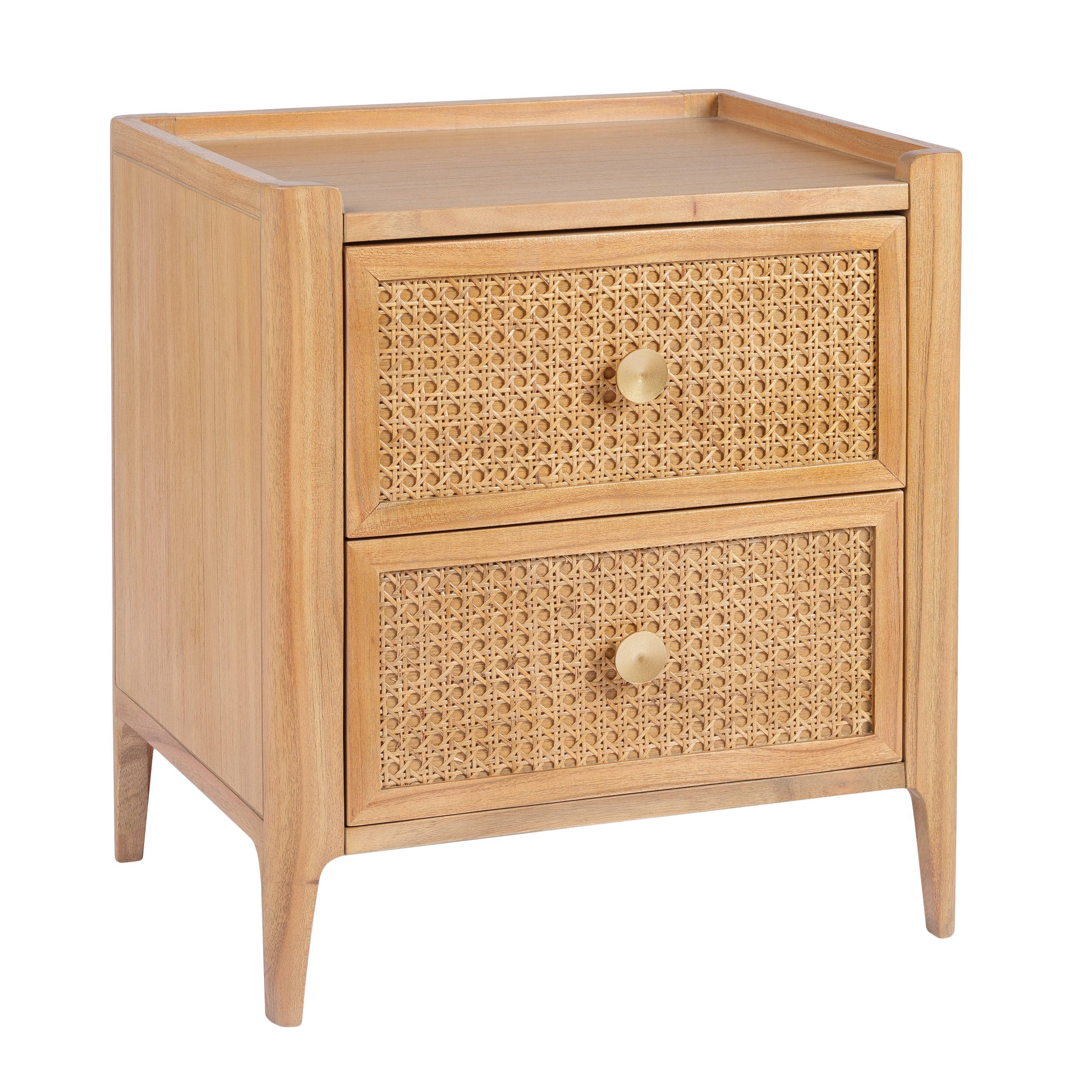 Bali Rattan 2 Drawer Bedside Table