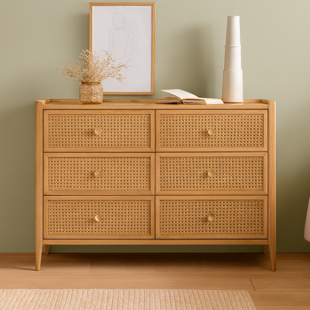 Bali Rattan 6 Drawer Chest