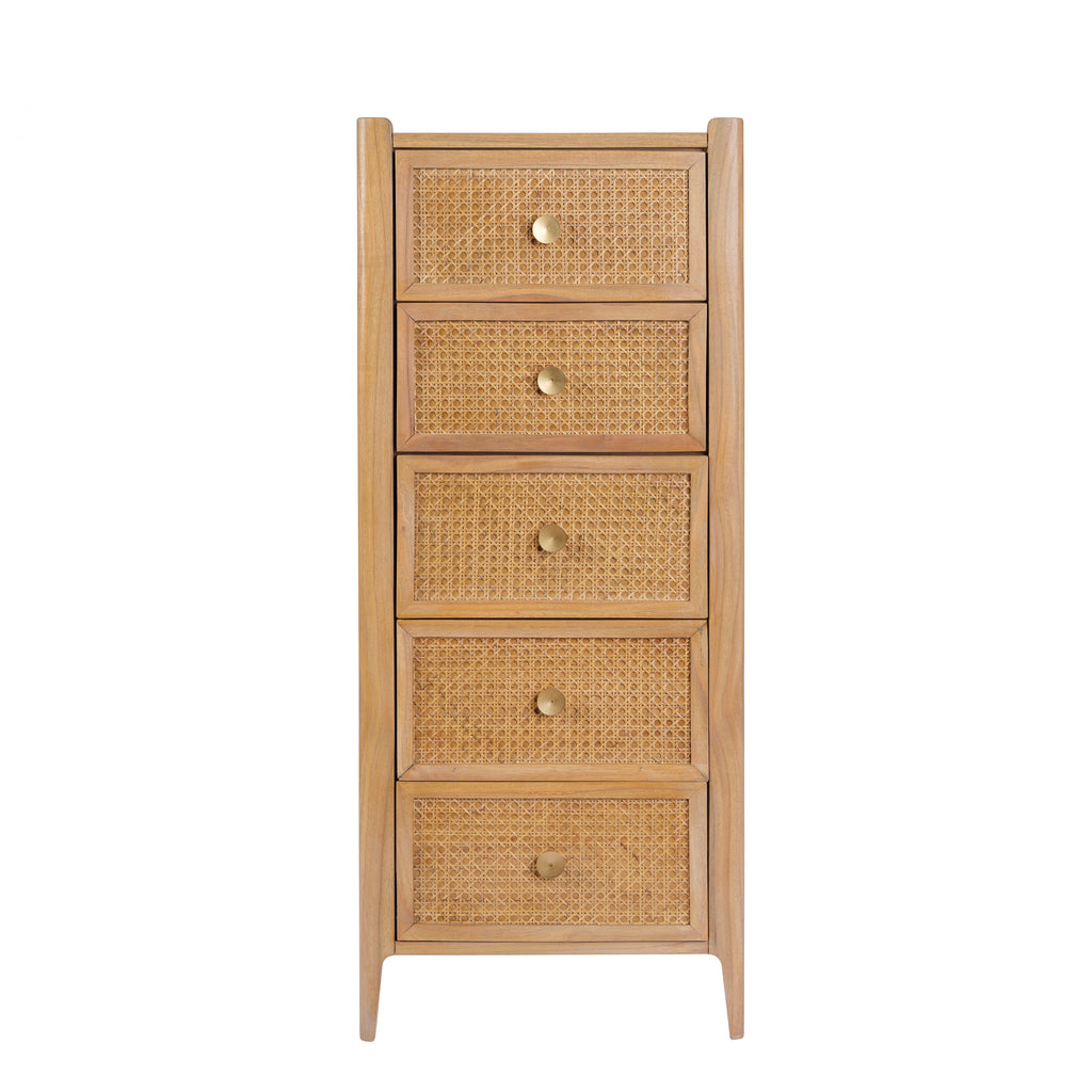 Bali Rattan 5 Drawer Tall Chest