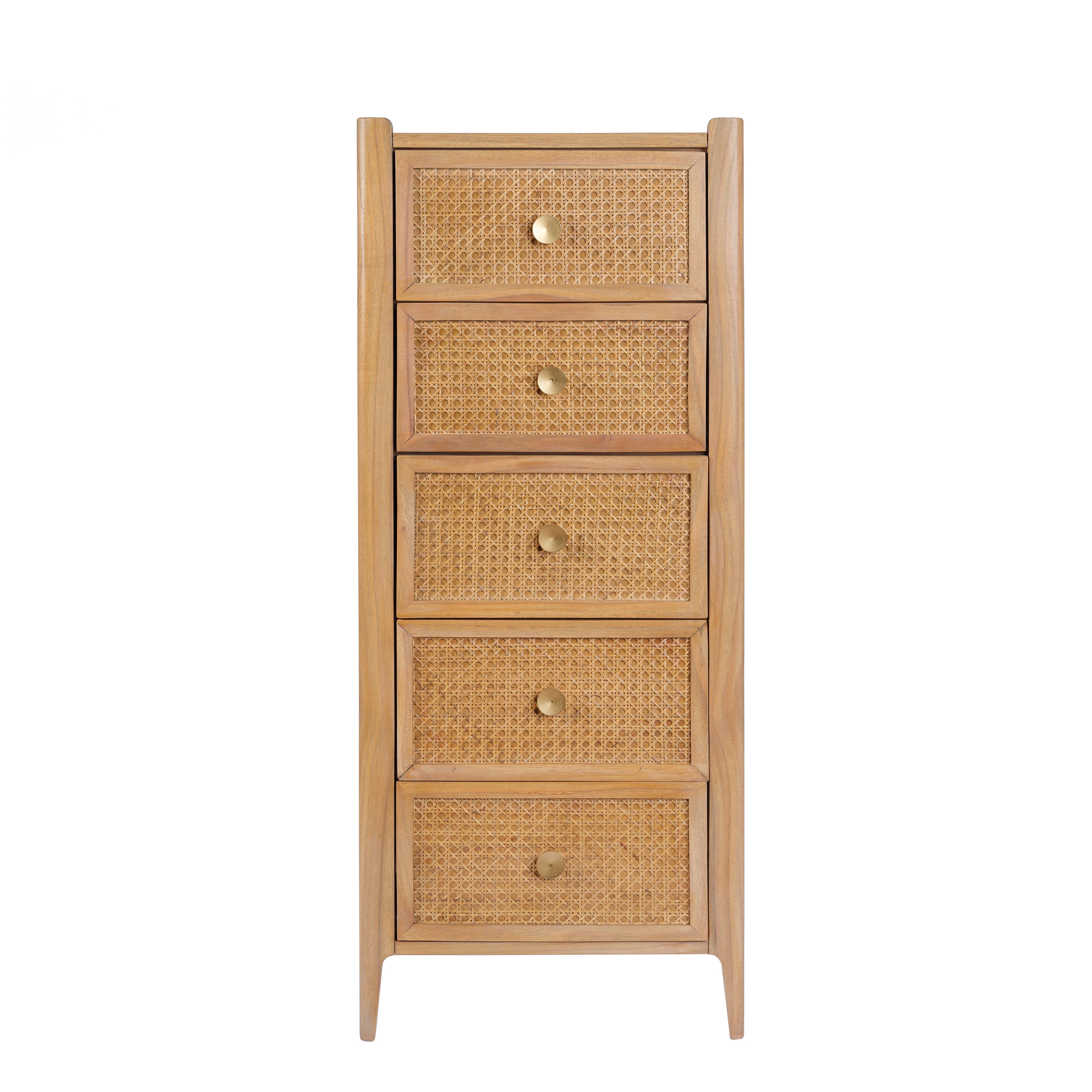 Bali Rattan 5 Drawer Tall Chest