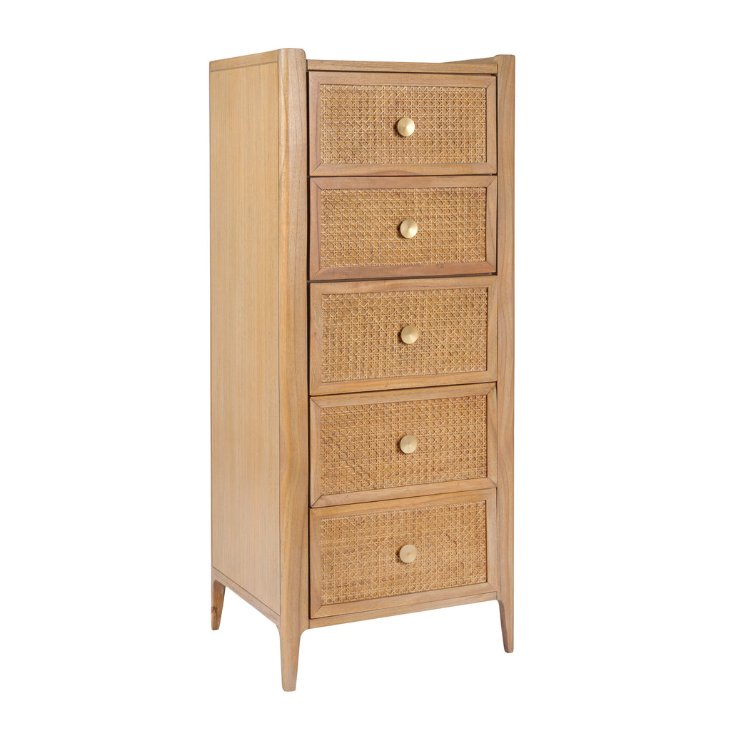 Bali Rattan 5 Drawer Tall Chest