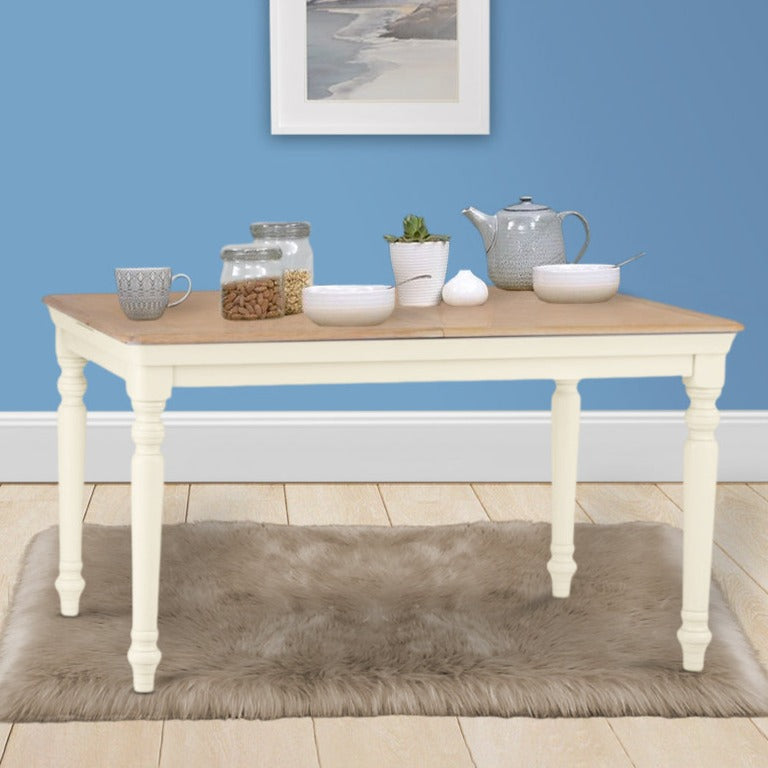 Brighton Warm White Painted Extending Dining Table (1.4 m-1.8 m) - Grade B