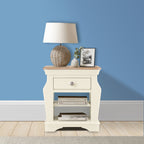 Brighton Warm White Painted Lamp Table with Magazine Holder - Grade B