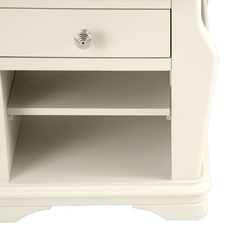 Brighton Warm White Painted Lamp Table with Magazine Holder - Grade B
