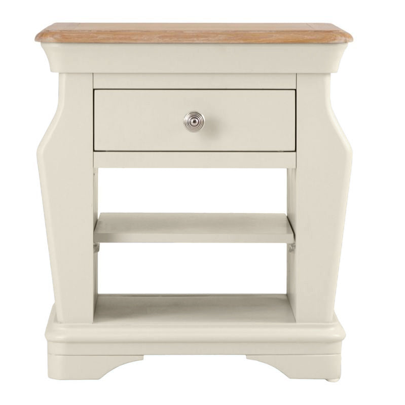 Brighton Warm White Painted Lamp Table with Magazine Holder - Grade B