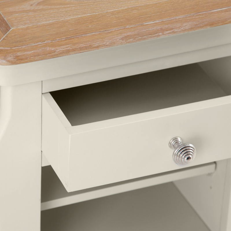 Brighton Warm White Painted Lamp Table with Magazine Holder - Grade B