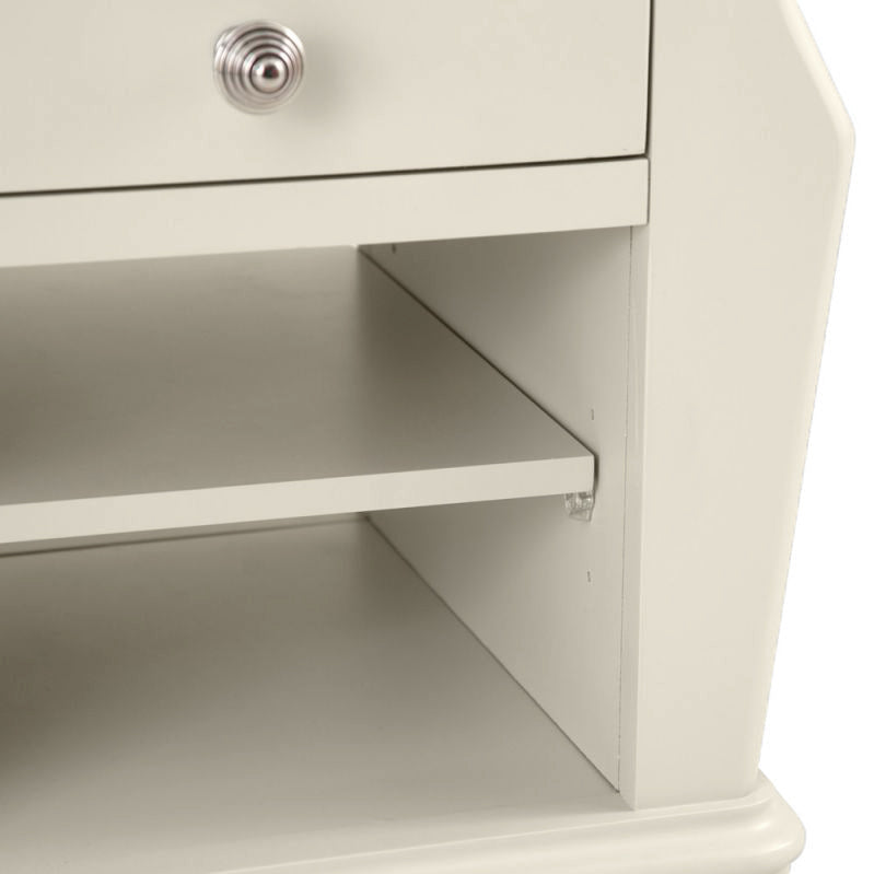 Brighton Warm White Painted Lamp Table with Magazine Holder - Grade B